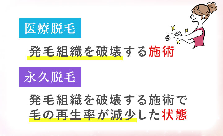 医療脱毛と永久脱毛についてまとめ