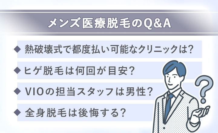 メンズ医療脱毛のよくある質問