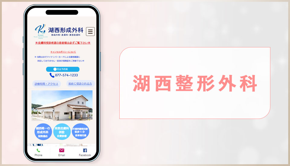 湖西形成外科のサイトの画像