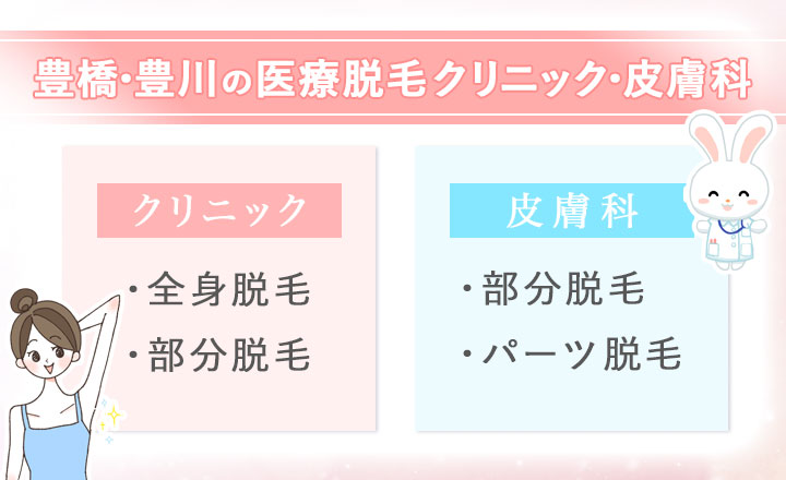 豊橋・豊川の医療脱毛クリニック・皮膚科の特徴