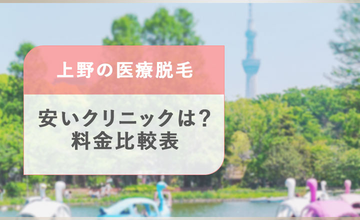 上野の安い医療脱毛クリニックの料金比較表